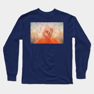 Flamingos. Sunrise on the lake. Long Sleeve T-Shirt